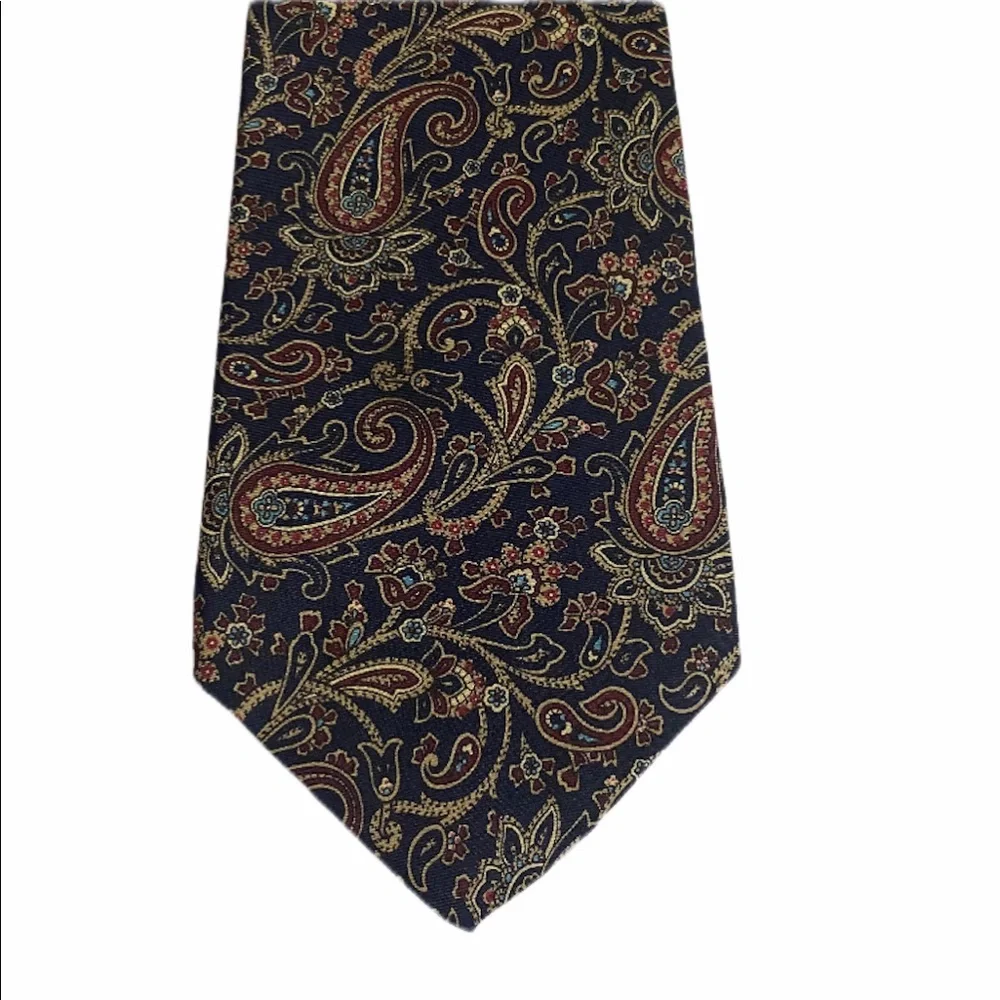 Hastings Bay Silk Dark Blue And Red Patterned Tie